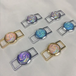 1 Pair Luxury Nebula Shoelaces Metal Buckle Shoe Charms Shoelace Decorations Sneakers Lock for Shoes Accessories Women Man