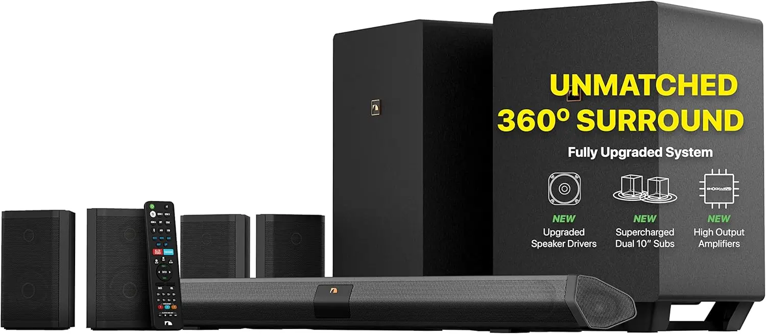 Shockwafe Ultra 9.2.4 Channel Dolby Atmos/DTS:X Soundbar with Dual 10