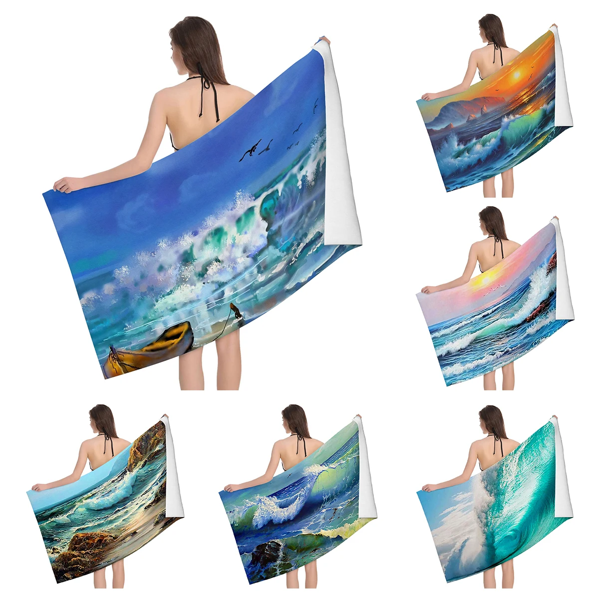 Home bath towels for the body towels Landscape animals bathroom quick drying microfiber beach towel man women large sports towel