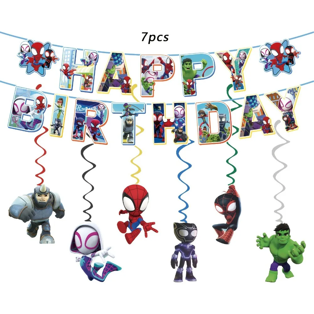 Spider-Man Birthday Party Decorations Tableware Set Paper Plates Cups Tablecloth Banner Kids Boys Superhero School Bash Supplies - view 5