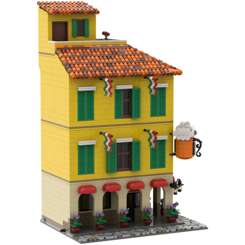 

2158PCS MOC Italian Street Series Build 8 Modular Italian Commercial Building DIY Building Blocks Set for Kids Birthday Gift