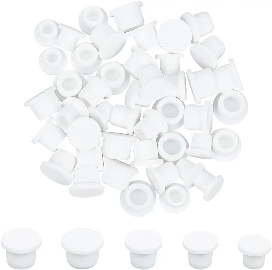 50PCS 5 Sizes Silicone Salt and Pepper Shaker Rubber Stoppers 10mm 11mm 12mm 13mm 14mm Diameter Replacement Plug Bottle Corks