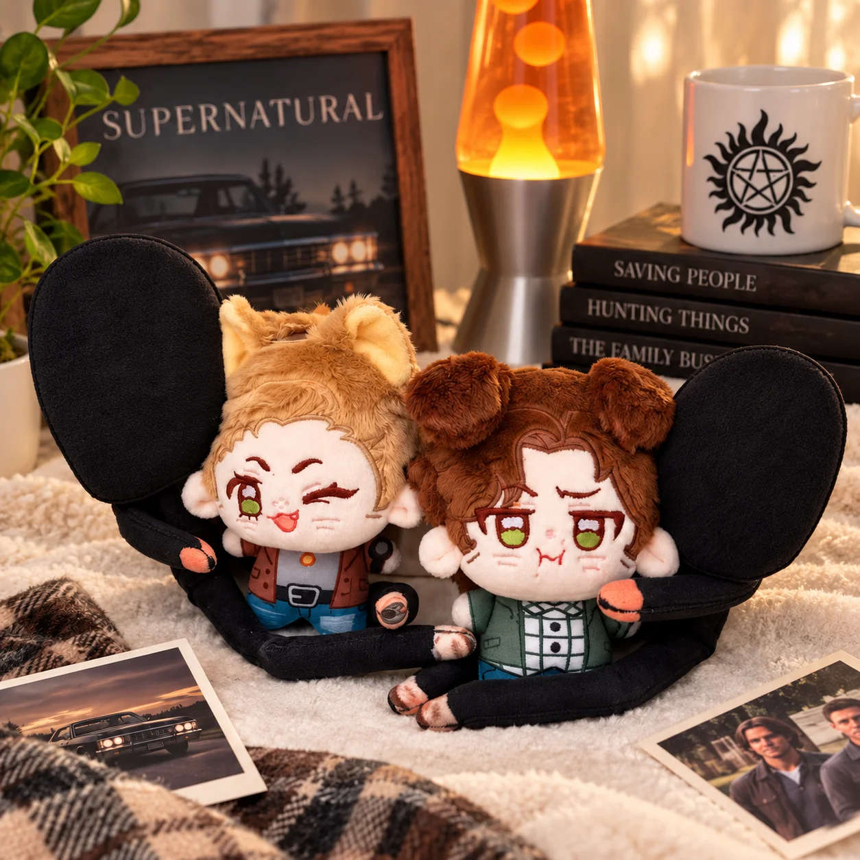 Supernatural Cocoa Dog Cheese Cat Cotton Doll Printed Plush Toy Fanmade Collectible for Fans Decor Birthday Gifts