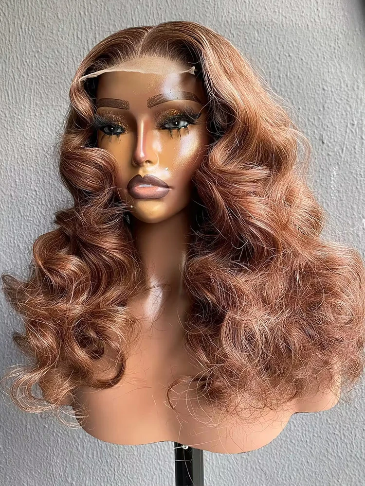 Transparent 13x6 HD Ginger Reddish Brown Body Wave 13x4 Lace Frontal Human Hair Wig Ginger Orange Chocolate 4x4 Lace Closure Wig