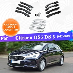 LHD Car Door Handle Covers Trim For Citroen DS5 DS 5 2012 2013 2014 2015 2016 2017 2018 2019 Sticker Car Exterior Accessories