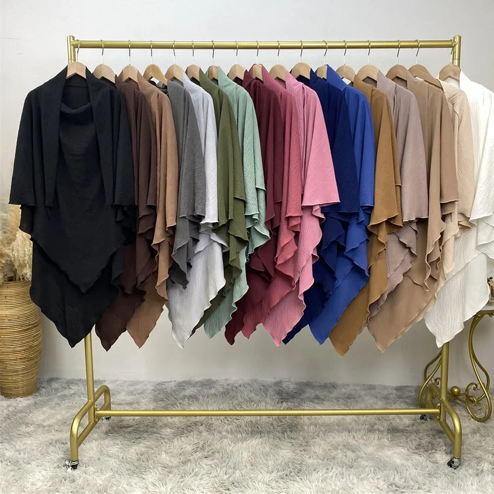 Donne musulmane One Piece Amira Top Con cappuccio sopra la testa Khimar Sciarpa lunga Khimar Preghiera islamica Hijab Foulard arabo Ramadan Eid Burqa