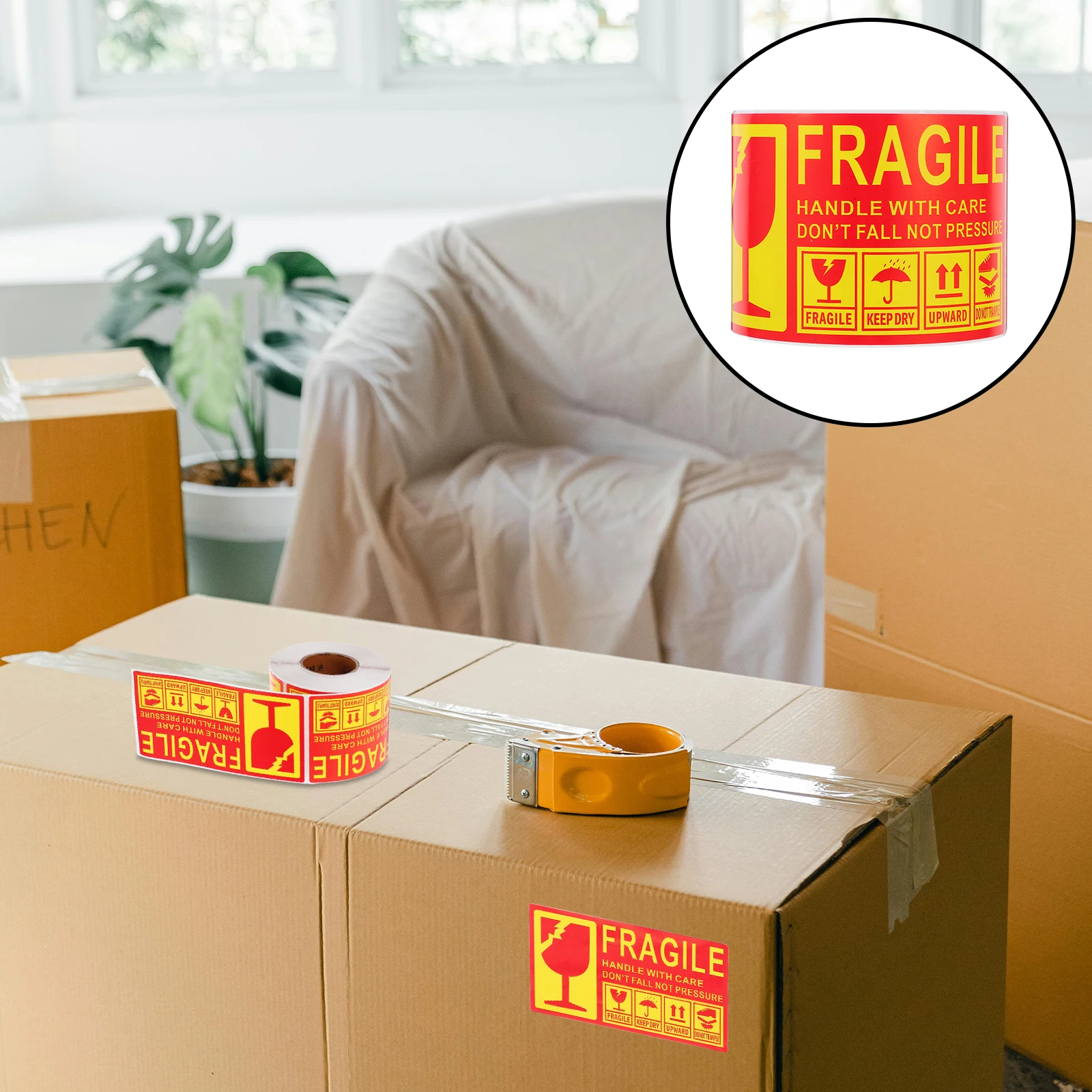 

300pcs Fragile Stickers Moving Warning Labels Packaging Adhesive Tape Shipping Box Labels Carton Fragile Decals Wood