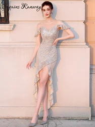 Sexy see through mesh sequin summer dress women elegant luxury white birthday prom party dresses vestidos midi evening dresses