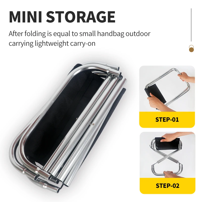 Outdoor Aluminium Alloy Portable Folding Picnic Camping Stool MIni Storage Fishing Chair Ultralight Furniture image 3