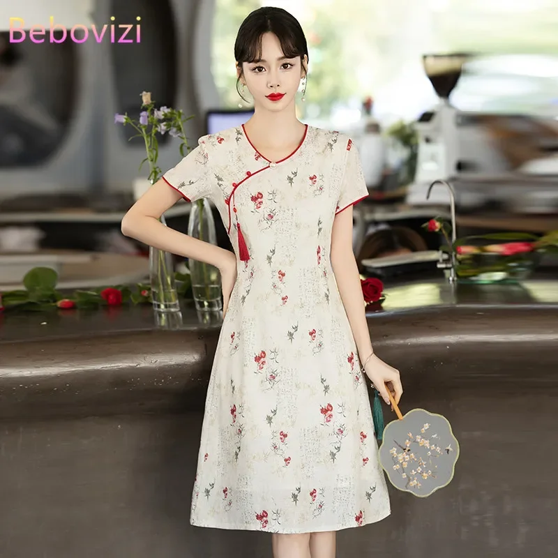 Tang Suit Hanfu Elements Modern Improved Cheongsam Chinese Traditional Qipao Dress Plus Size 5XL