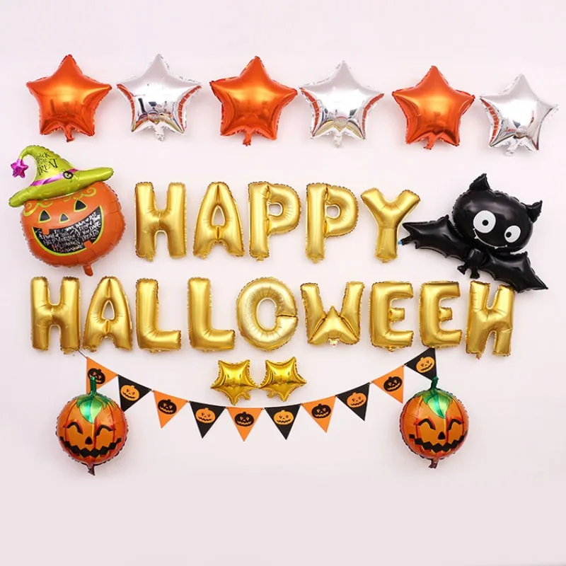 

Halloween Happy Letter Aluminum Film Balloon Set Party KTV Banner Decoration Holiday Gift