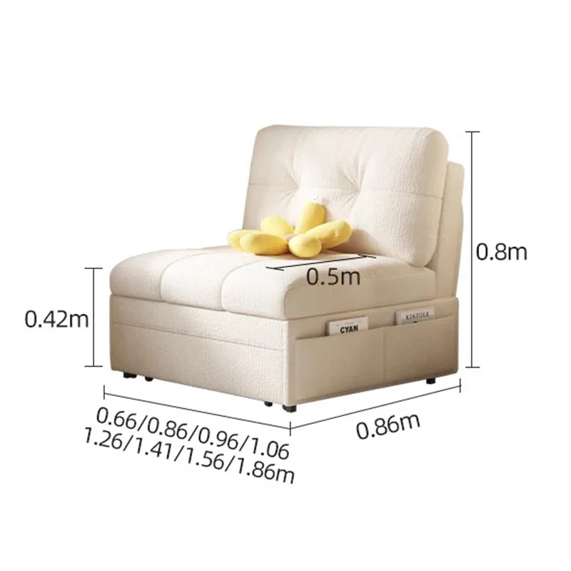 Nordic Originality Sofa Bed Foldable Italian Minimalism White Living Room Reclining Sofas Floor Home Furniture Canape Salon FYRS image 6