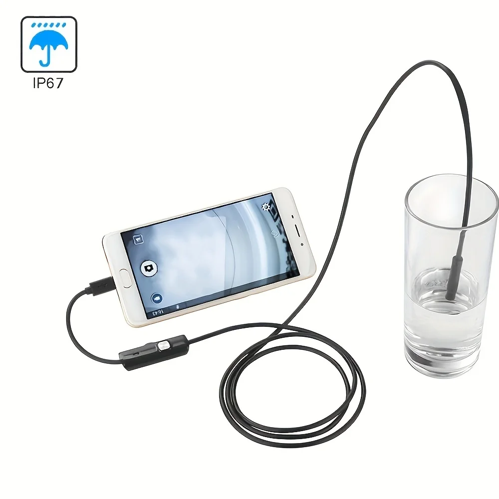 Endoscopio Industrial de alcantarillado, Mini cámara de serpiente Flexible, boroscopio automotriz, endoscopia tipo C para Android, 7mm, resistente al agua