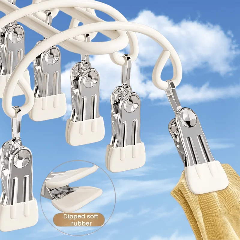 1/2 Stück 20-Clip ​ ​ Wäscheständer ​ ​ Winddicht zum Aufhängen ​ ​ Sockenhalter für Kleiderschrank und Hosen ​ ​ Multifunktionaler Organizer für Unterwäsche – Detail 12