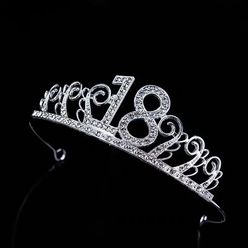 Bridel Crystal Crown for Women 18th Birthday Party Gold Silver Color Wedding Rhinestones Diadem Tiara Hair Jewelry Accessories