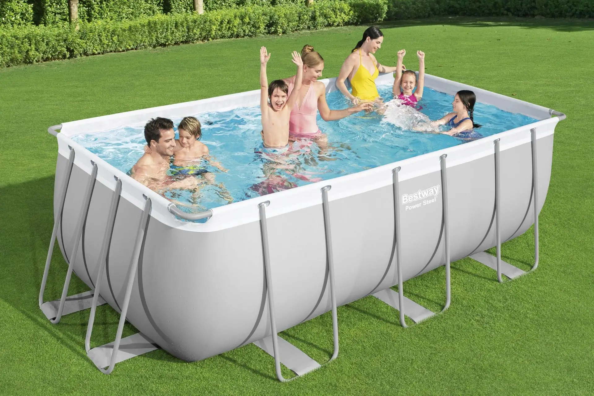 For Bestway 56457 Rectangular Frame Pool 4 12x2 01x1 22m PVC Thickened Large Family Swimming Pool Outdoor Fish Pond