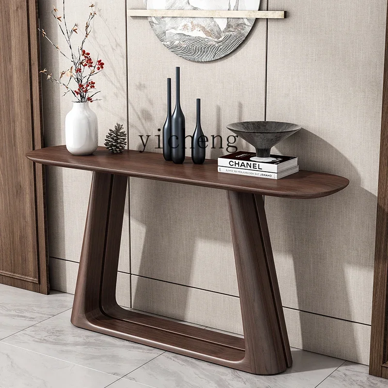 

TQH6.12 Chinese Style Strip Case Wall-Mounted Entryway Console Table Hallway Entryway Table Simple Solid Wood Narrow Side Table