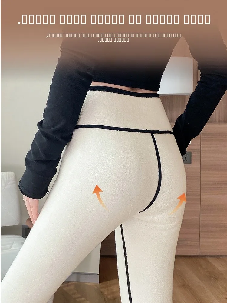 بنطلون يوجا نسائي عالي الخصر من ثينيد، بنطلون تنحيف للخريف والشتاء، ملابس خارجية من البوليستر بطول ثمانية أرباع...