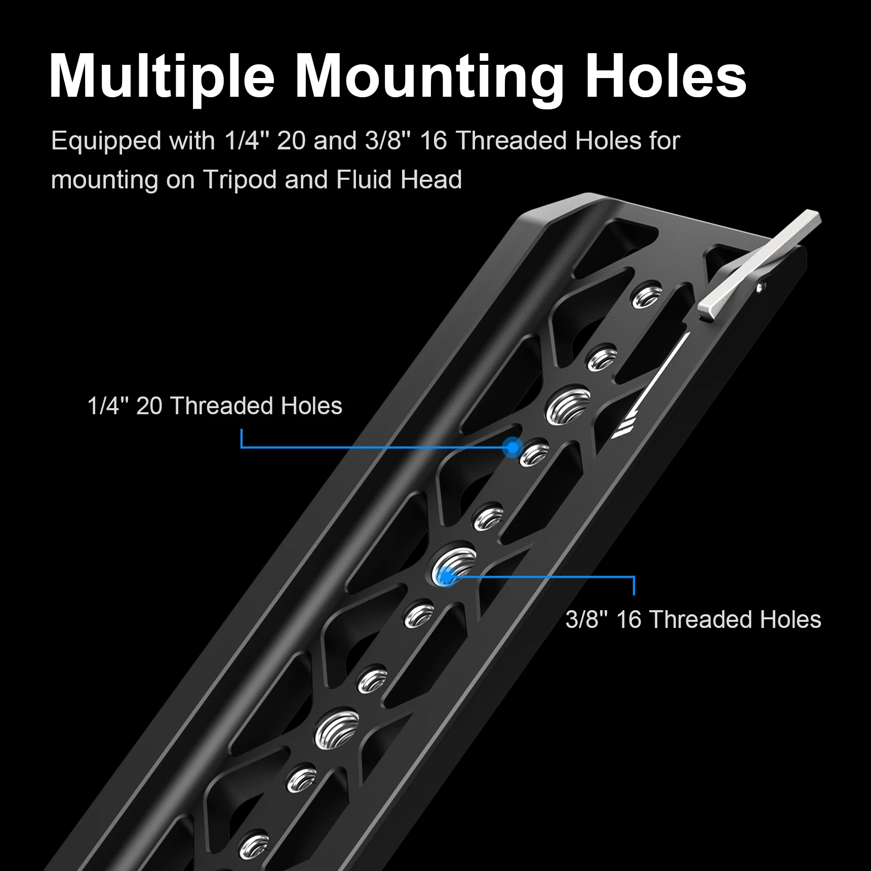 Selens placa de cauda de andorinha de liga de alumínio de 8/10/12 polegadas com placa adaptadora de base deslizante com furo de parafuso 3/8 1/4 para tripé de câmera de filme