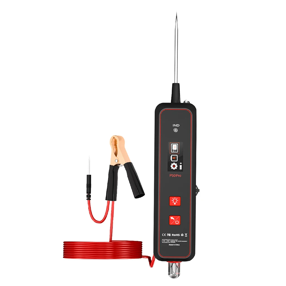 

ABS metal Black red 0.1-45V Car Circuit Tester Accessories Automotive Easy Installation Electrical Oscilloscope
