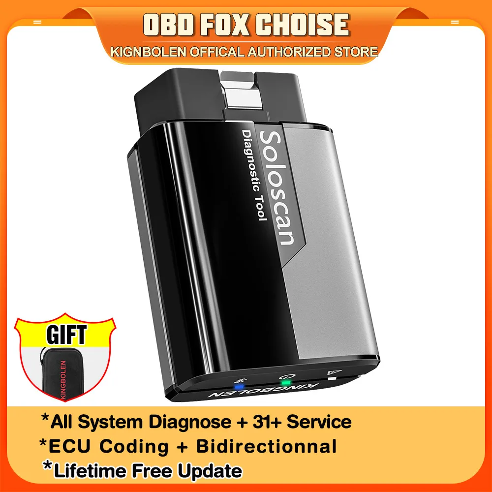 KINGBOLEN SOLOSCAN أدوات التشخيص التلقائي النظام الكامل ثنائي الاتجاه ترميز وحدة التحكم الإلكترونية جميع الخدمات ماسح OBD2 تحديث مجاني مدى الحياة