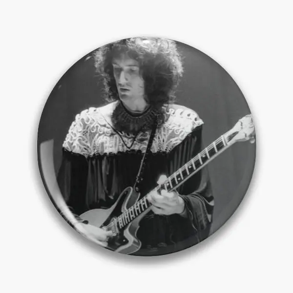 Brian May Playing Guitar  Soft Button Pin Women Creative Funny Gift Lover Cute Cartoon Collar Lapel Pin Hat Badge Clothes