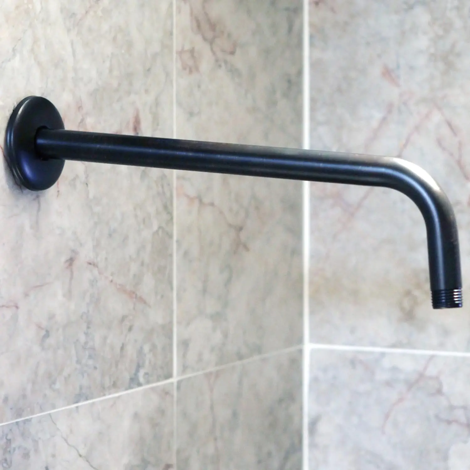 Black Oil Rubbed Brass 12 Inch Shower Arm Wall-Mounted Rain Shower Head Extension Arm