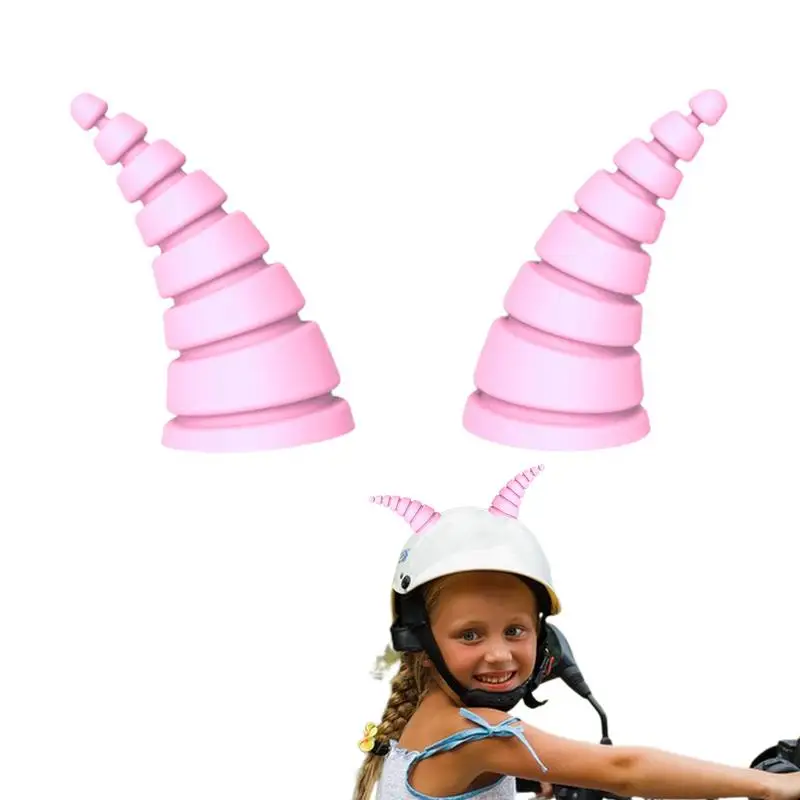 Horns For Head Cover Colorful Cute Decoration Head Cover Accessory Headwear Stable Motorbike Head Cover Decor Head Cover