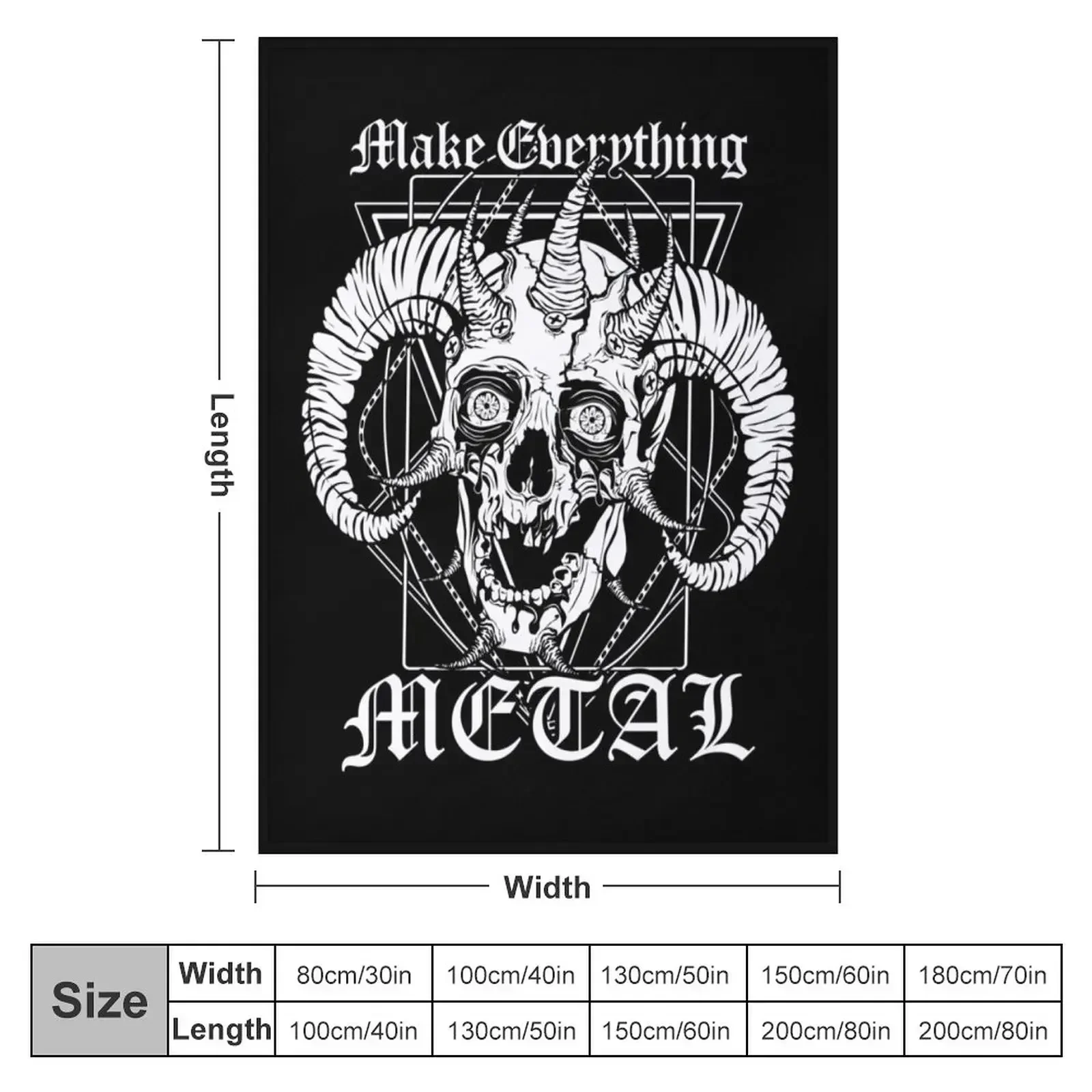 FACEBONES: Make Everything Metal Throw Blanket Luxury St Decorative Beds Furry wednesday heavy to sleep Blankets