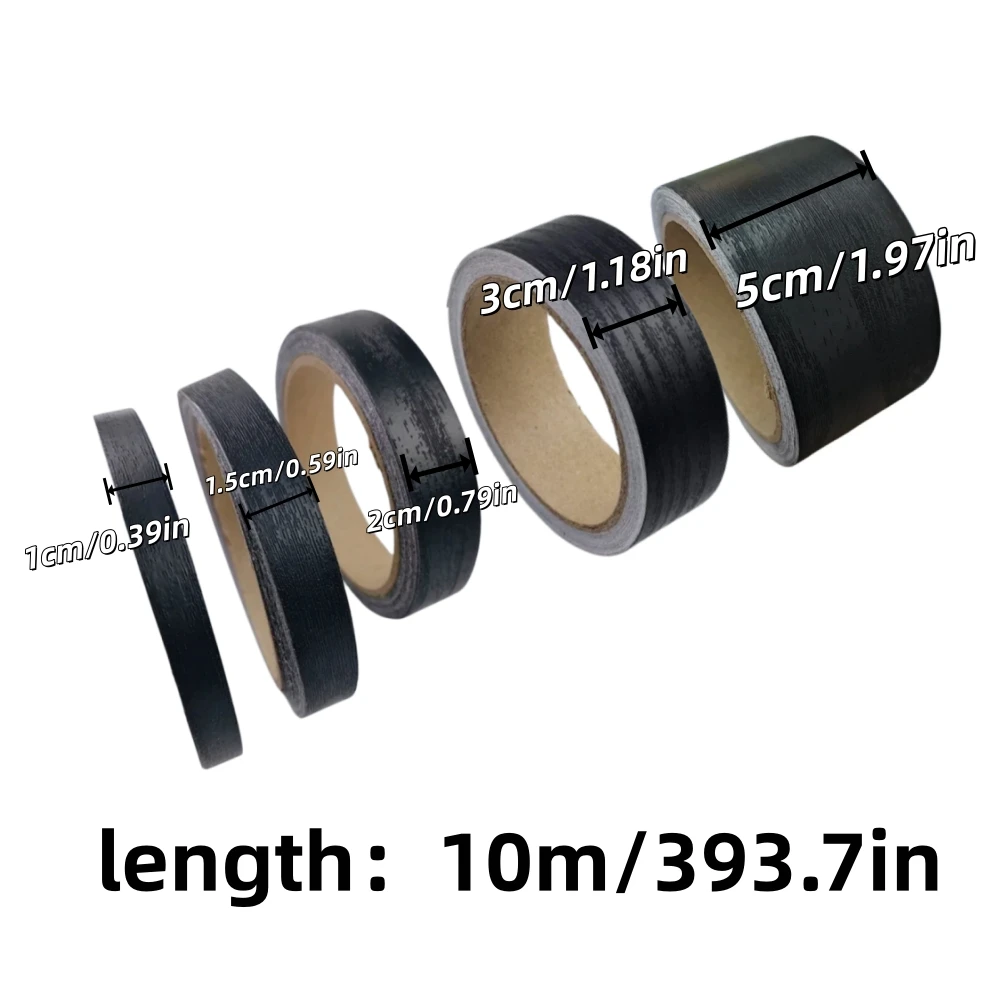 1pc 10mX1/1.5/2/3/5cm PVC Wood Grain Edge Banding Tape, Self-Adhesive Furniture Edge Trim,Peel and Stick Veneer Edging Strip