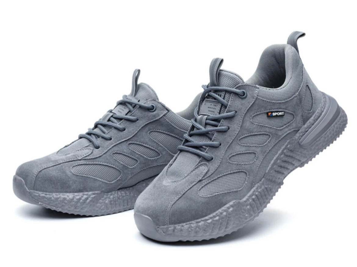 spring Autumn Light Breathable Work Shoes Mens Work Boots Composite Toe Insulated Shoes Anti Smash Hard Plastic Toe Safety Shoes_voghion.com