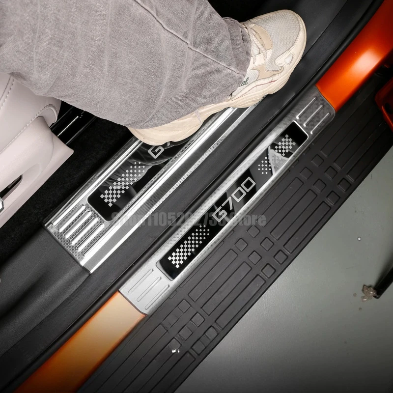 

Для Chery Jetour G700 2025 2026: Защитные накладки на внешние пороги из нержавеющей стали, декоративные аксессуары для педалей