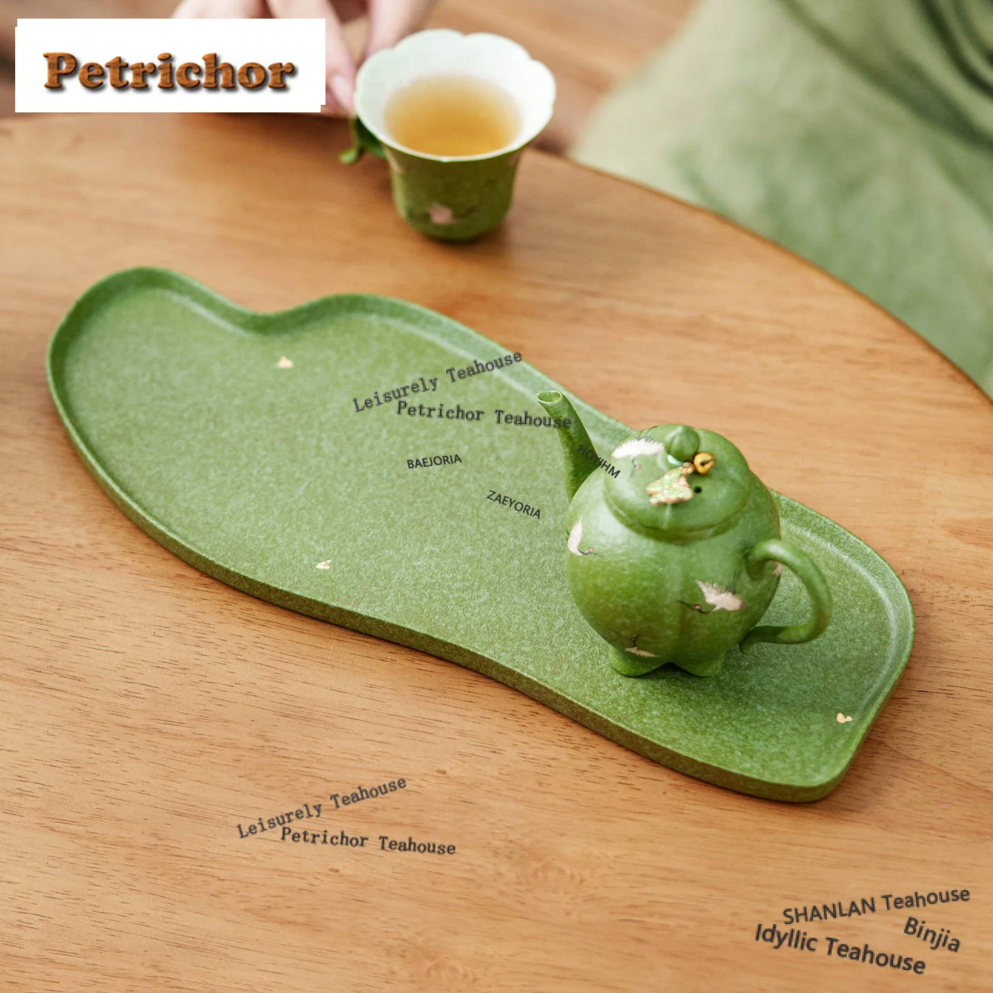 HOYIHM Citrus Green Sprinkle Gold Tea Tray Cake Rack Coffee Storage Board Sweet Table Decoration Trays Dishes For Serving