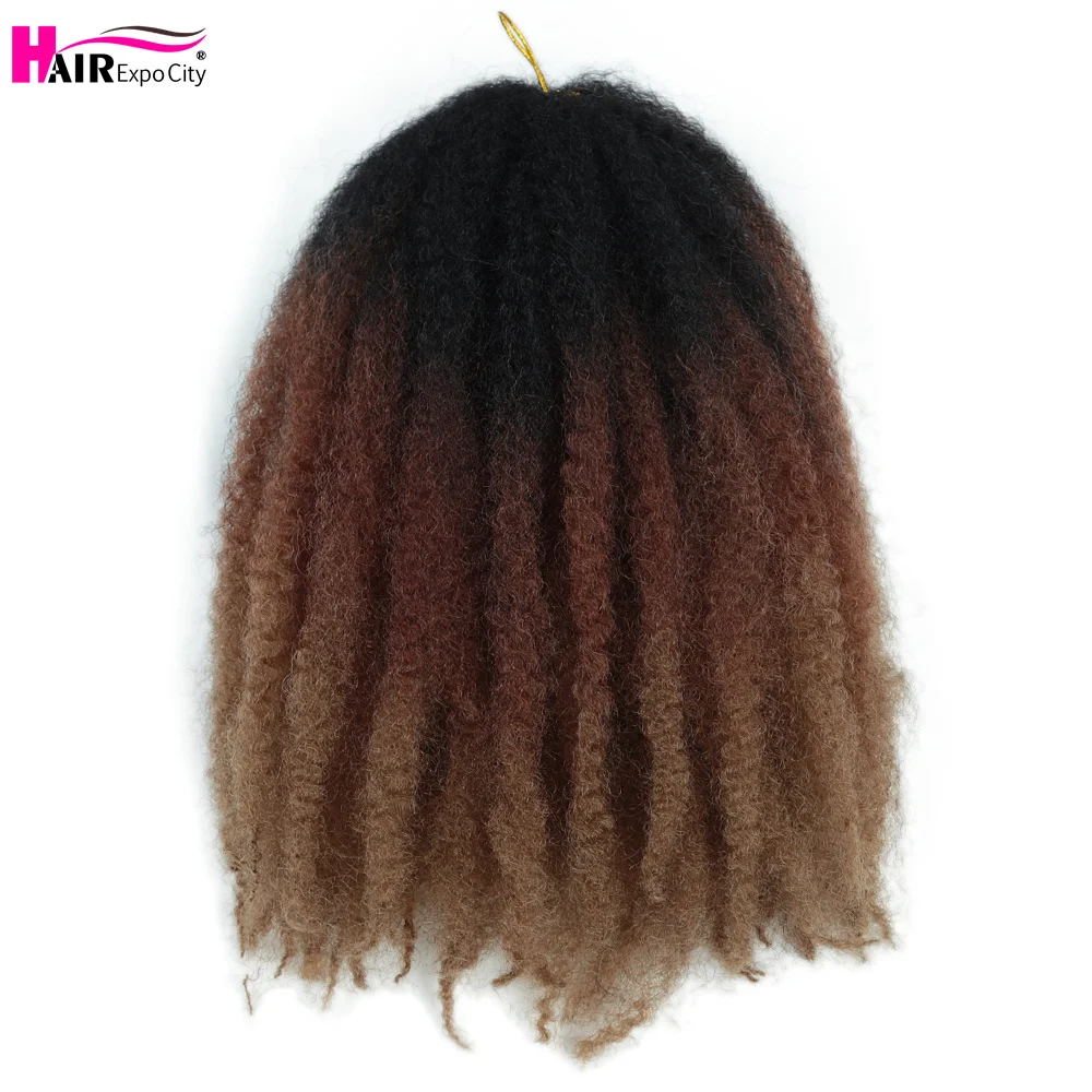 Marley Twist Zöpfe Haar 14 Zoll synthetische Afro verworrene lockige Häkelhaar für Frauen Marley Flechten Haar verlängerungen