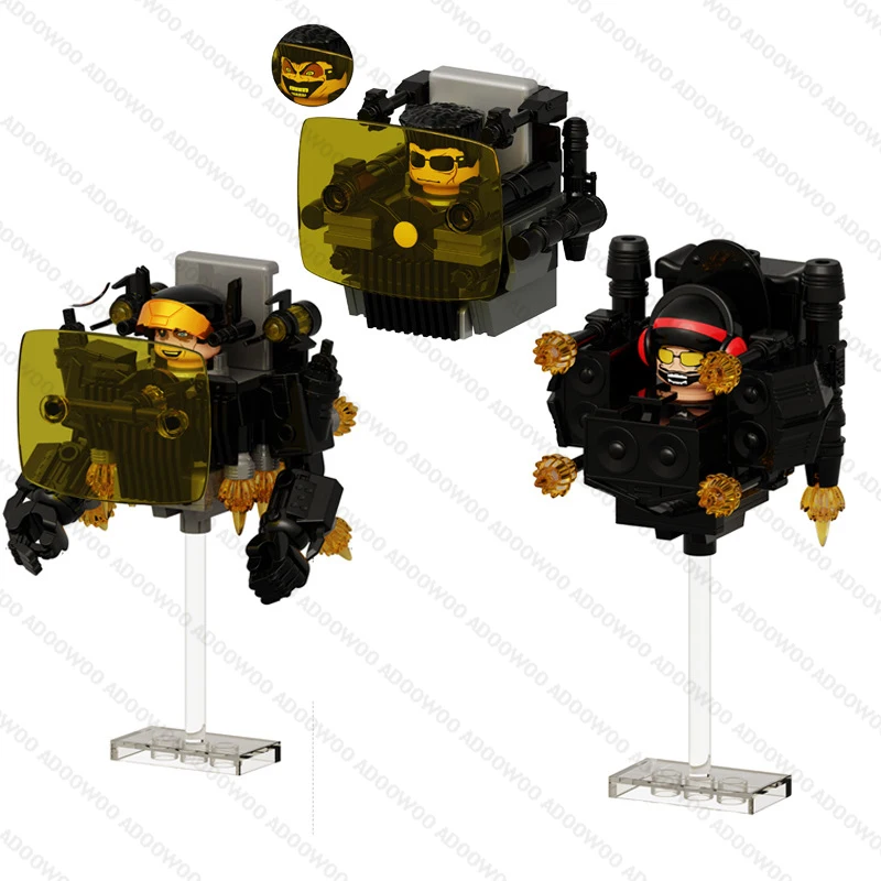DLL001 KDL818 DJ War Damaged Skibidi Toilet Men's Doll Game Anime Building Blocks Toys TvMan Titan Bricks Model Toys Gifts view 2