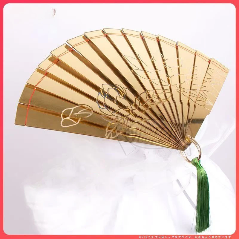 

Ainme Kimetsu Demon Doma Cosplay Prop Doma Cosplay Folding Fan Engrave Lotus Golden Folding Fan For Hallowmas Party Adult Props