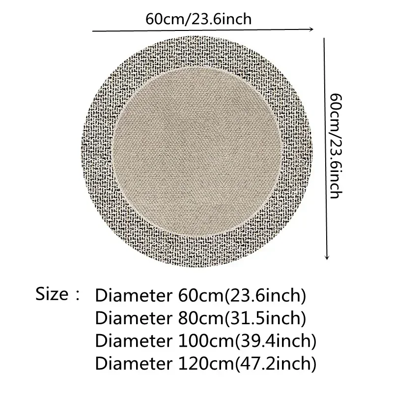 Retro Round Carpet Fully Covered Crystal Velvet High-end Feel Living Room Coffee Table Mat Study Computer Chair Non-slip Blanket