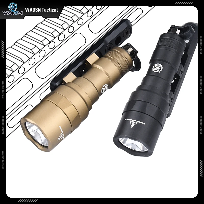 Wadsn Lanterna + Base Set 510 Lumens M300C Tático Caça Scout Lâmpada Surfire M300c Montagem Ajuste Mlok Keymod Metal Montagem