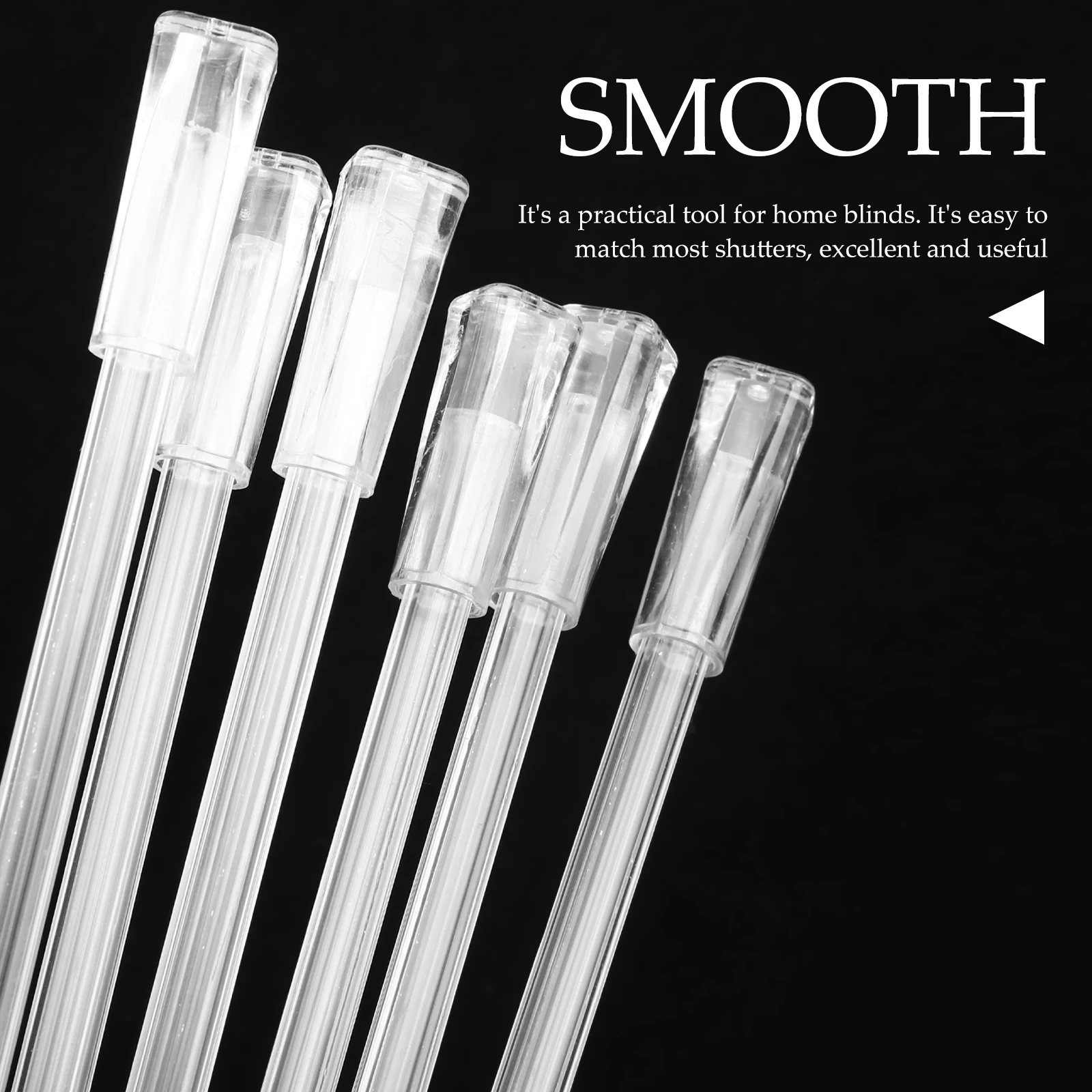 

6 Pcs Curtain Pull Rod Accessories 15 Inch Clear Wand Hooks POM Material Vertical Blinds Replacement Parts Window Opener