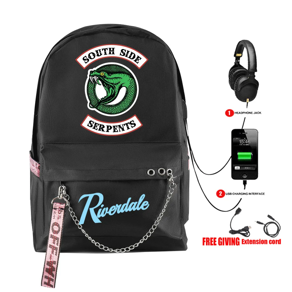 

Hip Hop Popular TV Riverdale Season 5 Student School Bags Unisex Print Oxford Notebook Usb Rechargeable Travel Backpacks