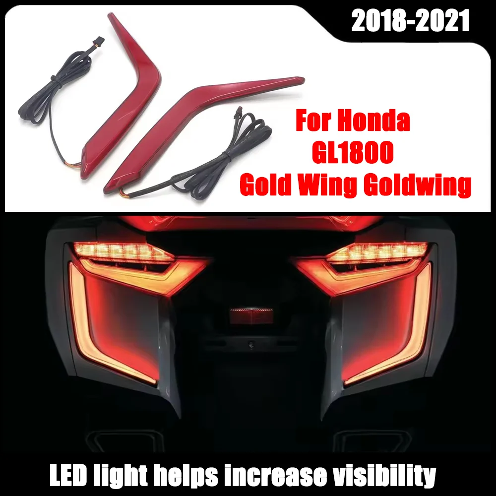

2018 2019 2020 2021 New red For Honda GL1800 GL 1800 Gold Wing Goldwing Omni LED Rear Saddlebag Accents F6B F 6 B