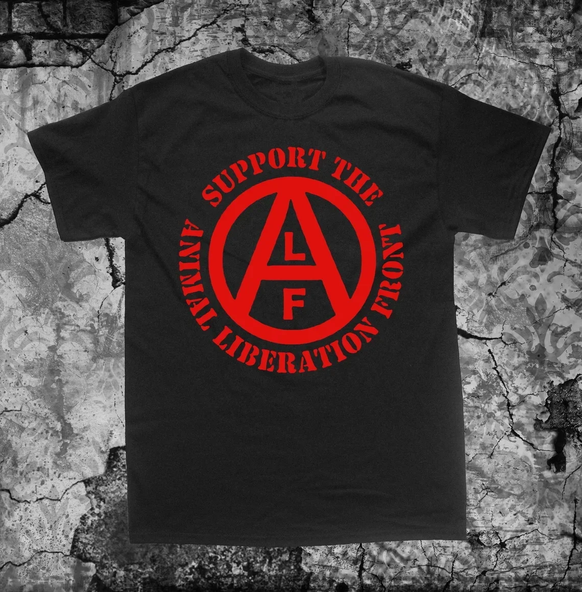 Camiseta con el Frente de Liberación de animales, 100% algodón, Vegano, ALF, talla grande, derechos de bienestar, Punk, Crass, subhumanos, iconos