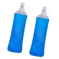 2x Soft Flask Leakproof Foldable Water Bottle for Hiking Climbing Outdoor