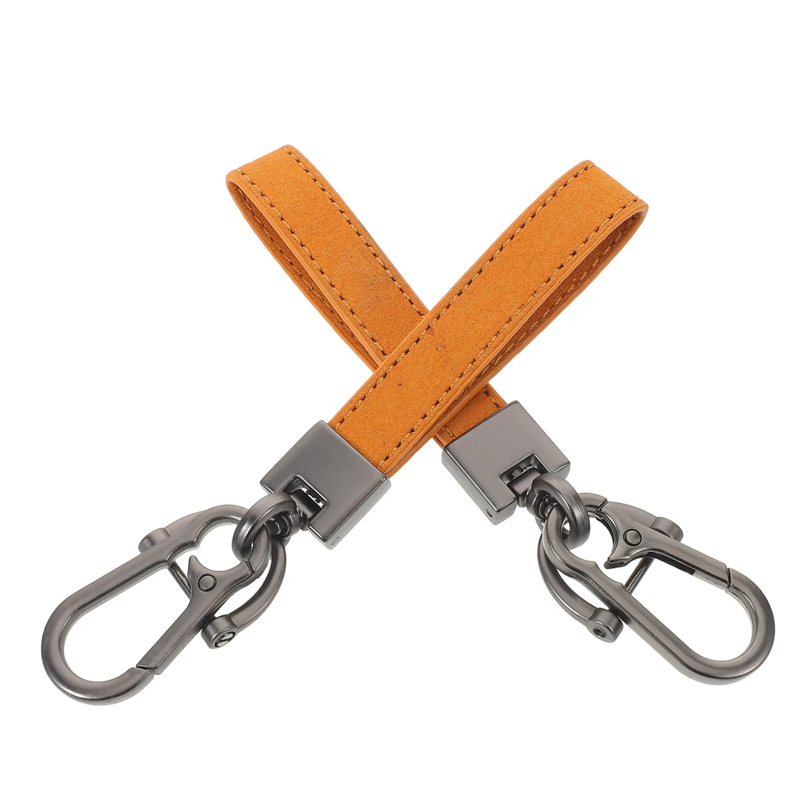2Pcs Car Keychain Pendant Ring Faux Wristlet Keychain with D-Ring Alloy Construction Universal Car Key Holder for Quick