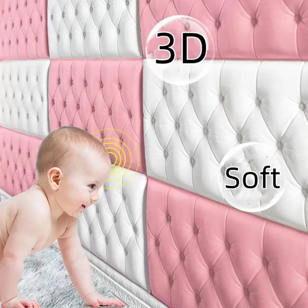 ثلاثية الأبعاد ملصقات جدار ذاتية الصنع خلفية ذاتية اللصق رشاقته حصير المضادة للتصادم جدار حصيرة وسادة غرفة نوم الاطفال مقاوم للماء مكافحة العفن #4