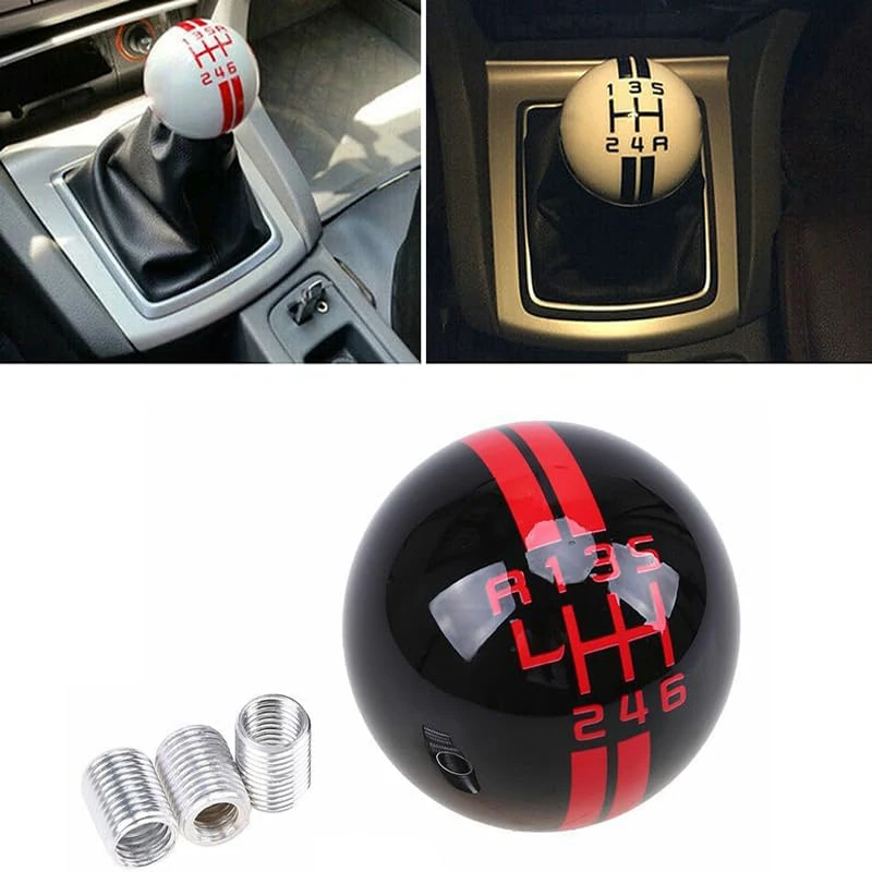 Gear 6 Speed Round Ball Type R S Shifter for Mustang Shelby GT 500 Cobra Manual Gear Shift Knob Trim Selector Red White Black