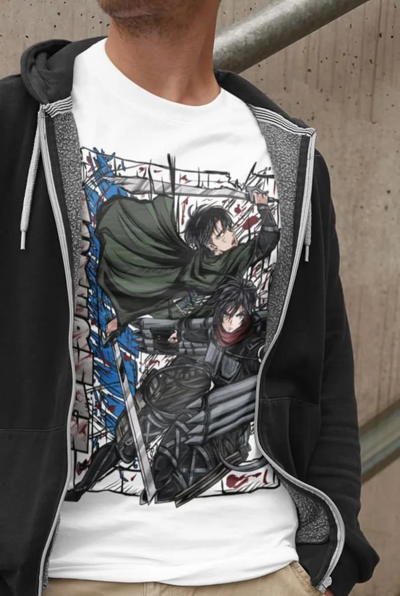 Mikasa Anime Vintage Camiseta Especial Unisex, Anime Japonés