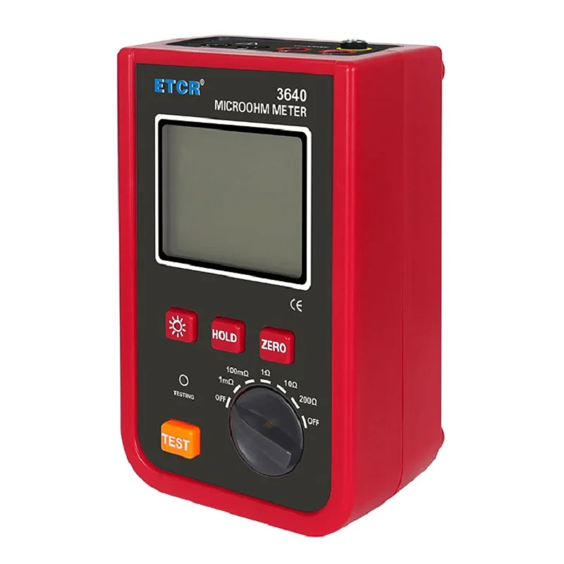 ETCR3640 Portable Milliohmmeter 1mΩ-200Ω DC Low Value Resistance Tester Precision 4-wire Method AC/DC 2 Channel Multimeter