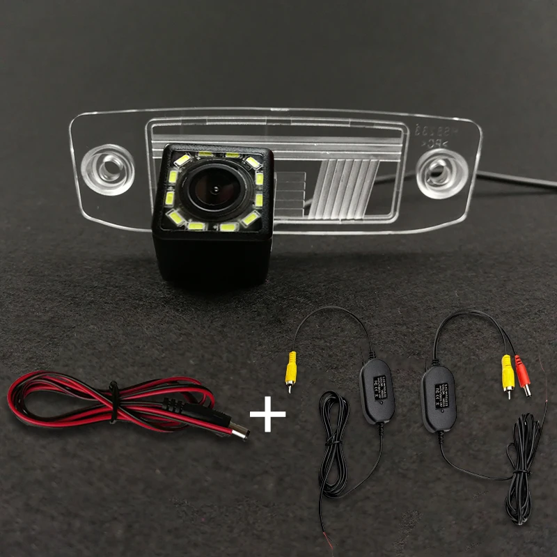 For Kia Sorento Tucson Veracruz Sonata Hyundai Elantra Accent HD Wireless Car CCD Rear Camera Fisheye 4 8 12 led dynamic Night