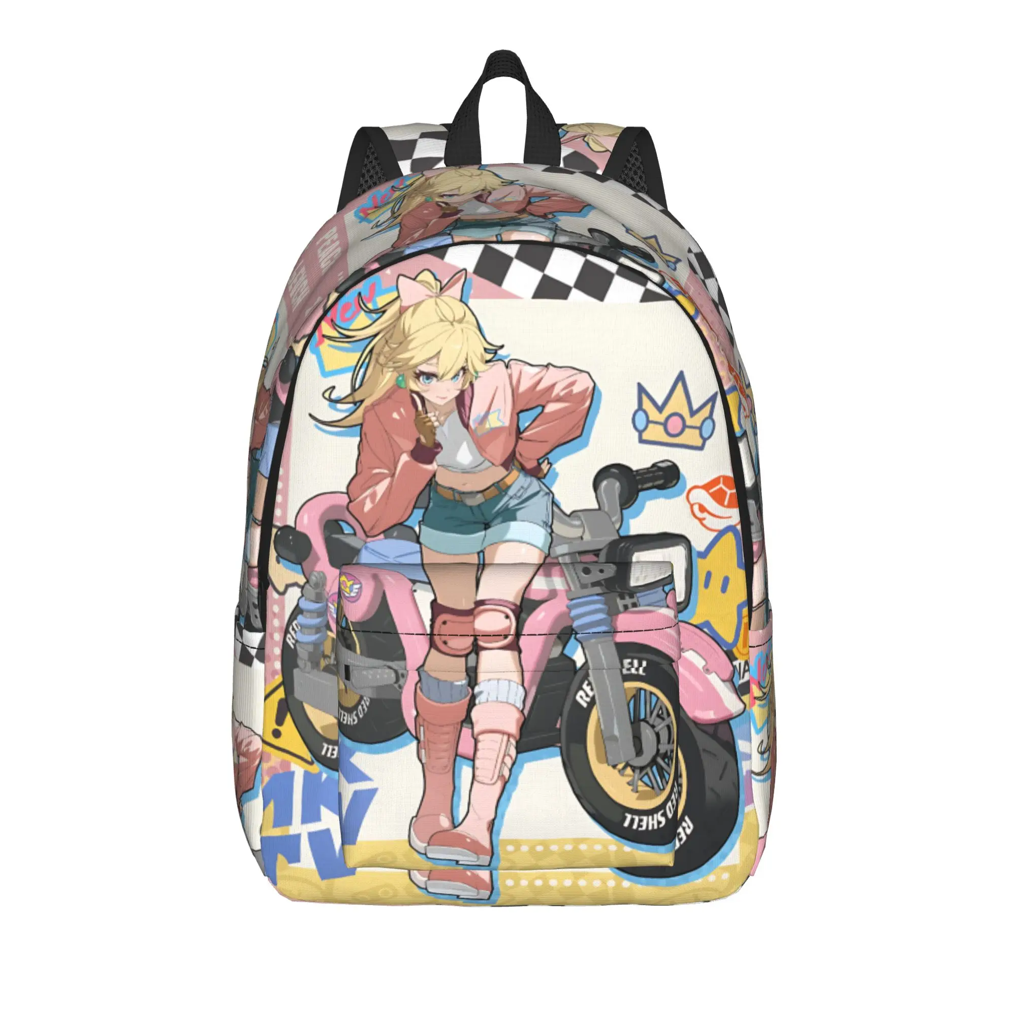 Fashion Cartoon Super Mario Backpack  Mochilas Snack Storage Office Work Zipper Closure Rucksack